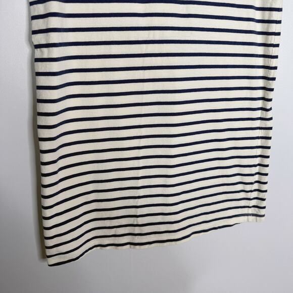 Madewell XSmall Cream Blue Relaxed Tee Dress in Yorktown Stripe Nightfall Hula - Picture 4 of 9